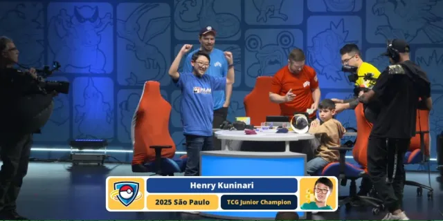 Henry Kuninari winning Pokémon TCG Junior championship at LAIC 2025.