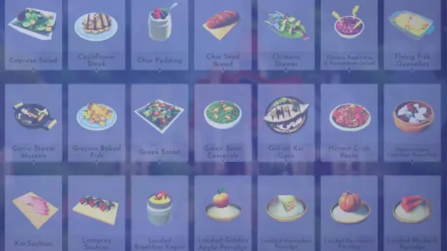 21 different The Storybook Vale recipes in Disney Dreamlight Valley.