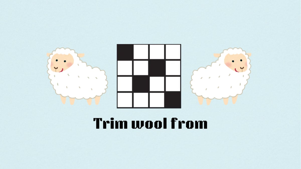 Two sheep by the Trim wool from clue for the NYT Mini Crossword.