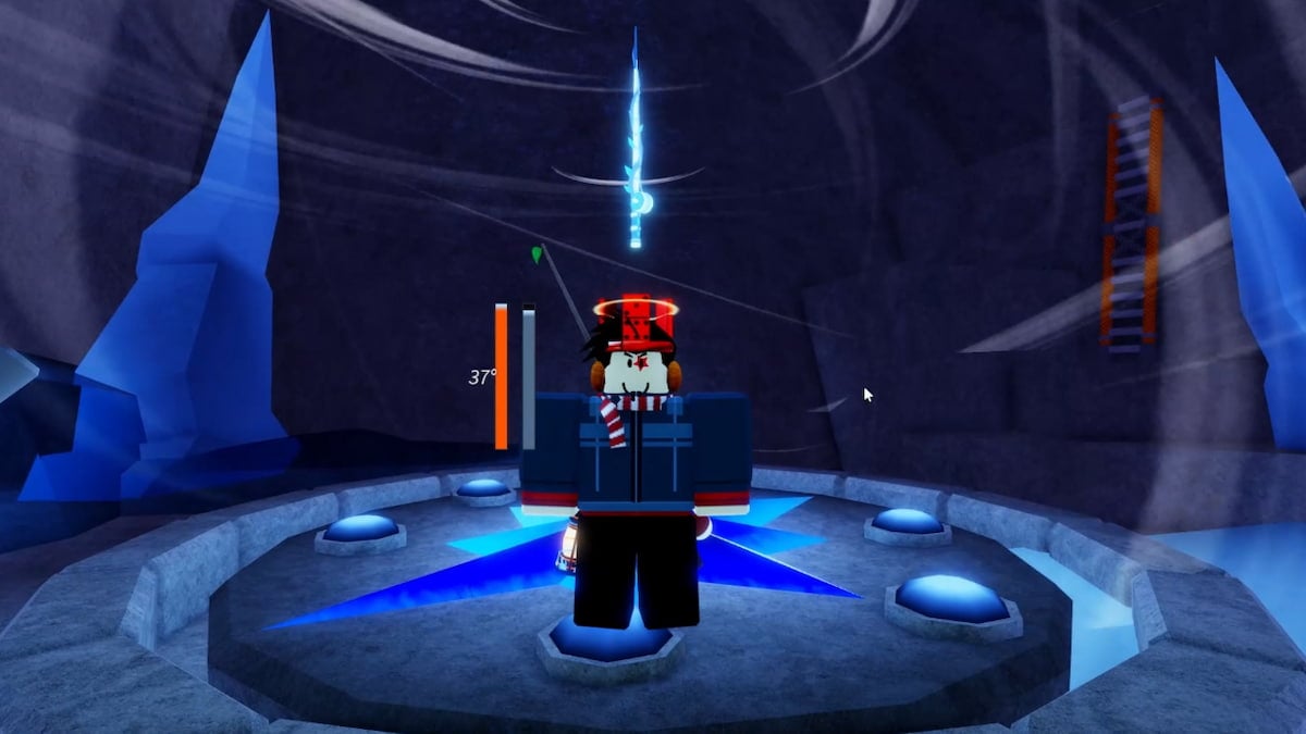 Picture showing the player getting the Ice Warpers Rod by solving the levers puzzle in Fisch.