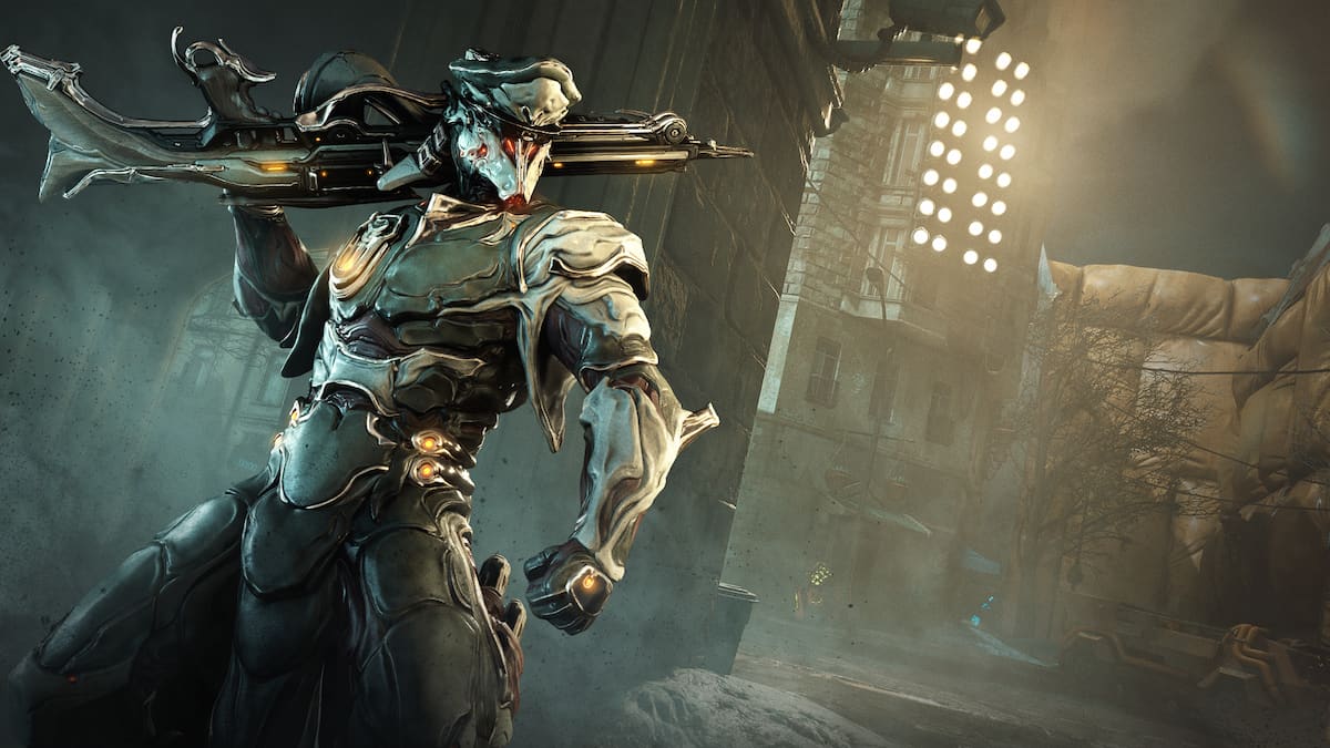 Cyte-09 holds a sniper rifle in Warframe