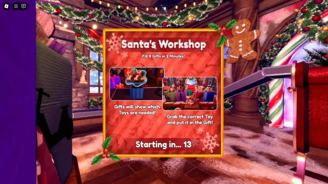 Santa's Workshop mini game in Dress to Impress.