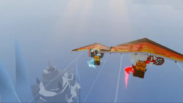 Picture showing the player using the Advanced Glider in Fisch.