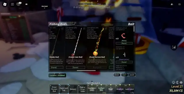 Picture showing the stats of the Event Horizon Rod in Fisch.