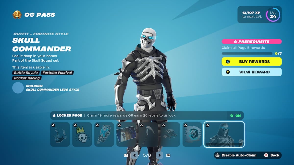 skull commander in black og pass fortnite