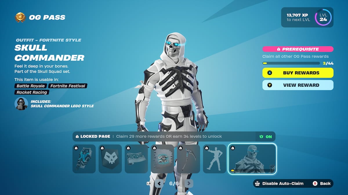 skull commander in white og pass fortnite