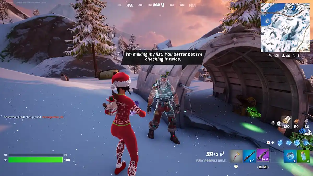 sgt. winter in a snowy crash site  fortnite