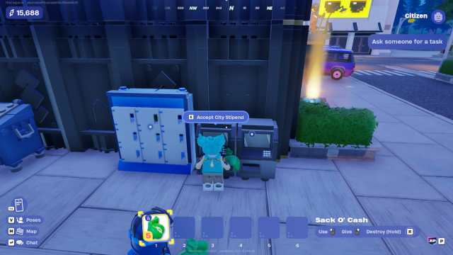 Picture showing a player withdrawing money from ATM in Fortnite Brick Life.