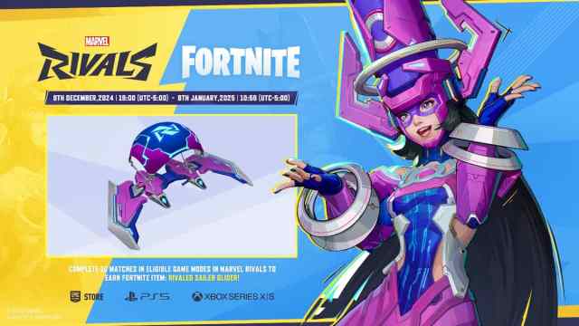 Promotional artwork for the Marvel Rivals x Fortnite collab