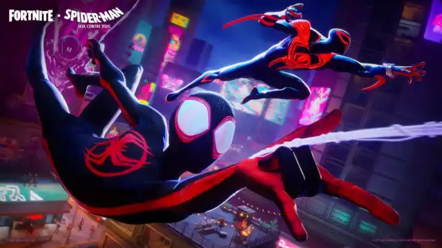 A promotional image for the Spider-Verse and Fortnite collab.