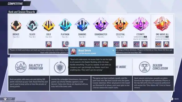 An image showing the available rewards from competitive in Marvel Rivals season one.