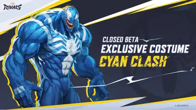 The Cyan Clash Venom Costume in Marvel Rivals