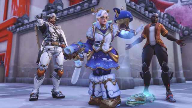 An image from Overwatch 2 of the Celestial Mei skin, which turns her into a winter goddess.