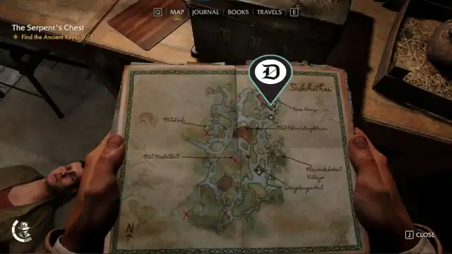 The Serpent's Chest location map pin.