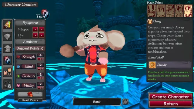 A character of the Chang race named Bonk.