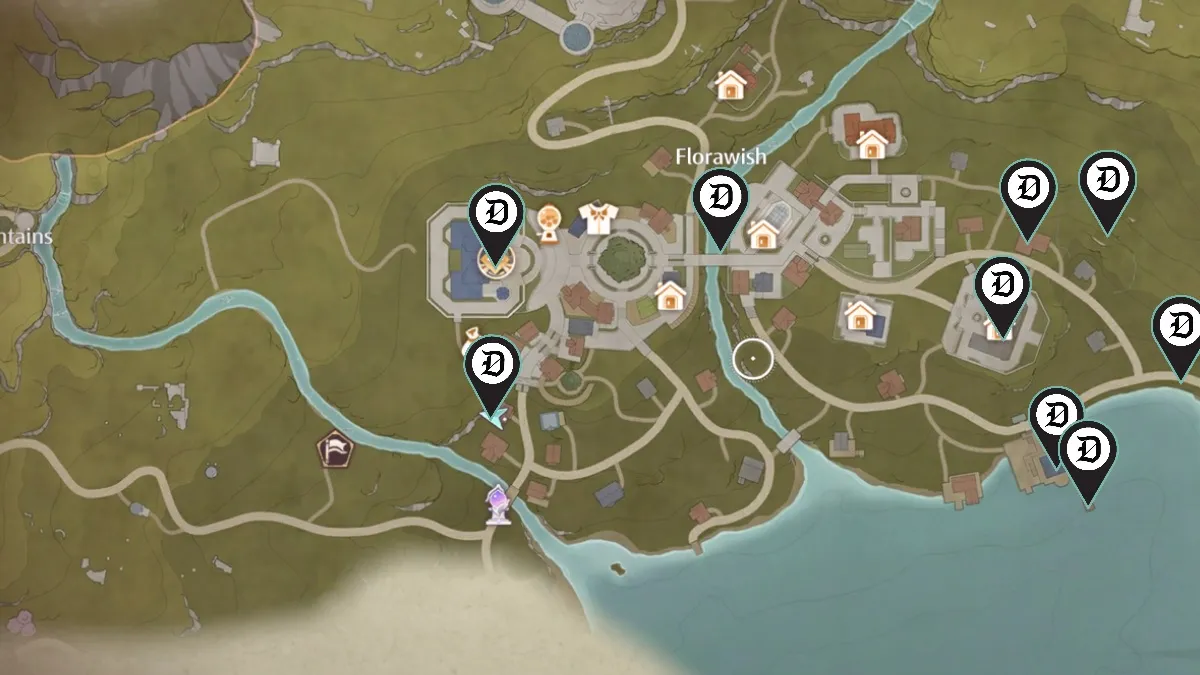 All Sketch locations in Florawish in Infinity Nikki