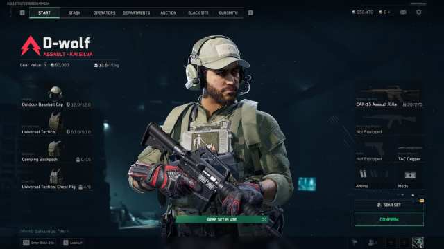 Delta Force loadout using a Gear Ticket