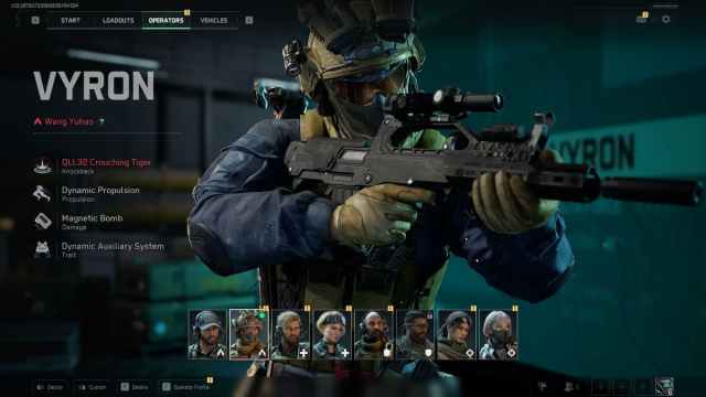 Vyron operator screen in Delta Force