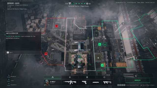 Warfare map in Delta Force