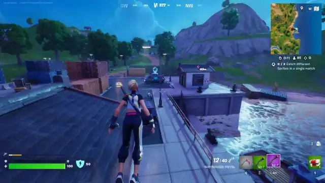 Fortnite character performing a ledge jump