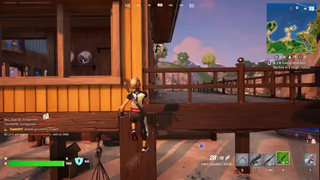 Fortnite character performing a wall scramble