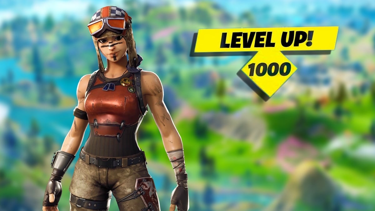 Fortnite Renegade Raider with level 1000 text