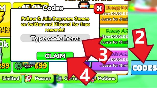 Screenshot of the code redemption text box