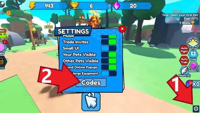 Screenshot of the Settings menu