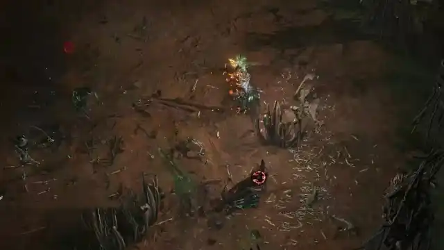 The bog witch Ignaduk lying on the ground while another witch aims splinters of bone at her and siccing her skeletal warriors on her in Path of exile 2.