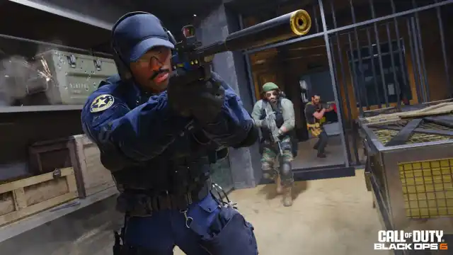 CoD operators enter a vault with guns drawn in BO6