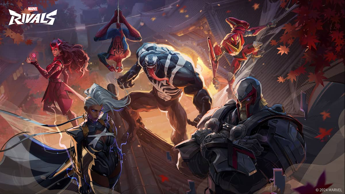 Marvel Rivals hero artwork with Venom in the center