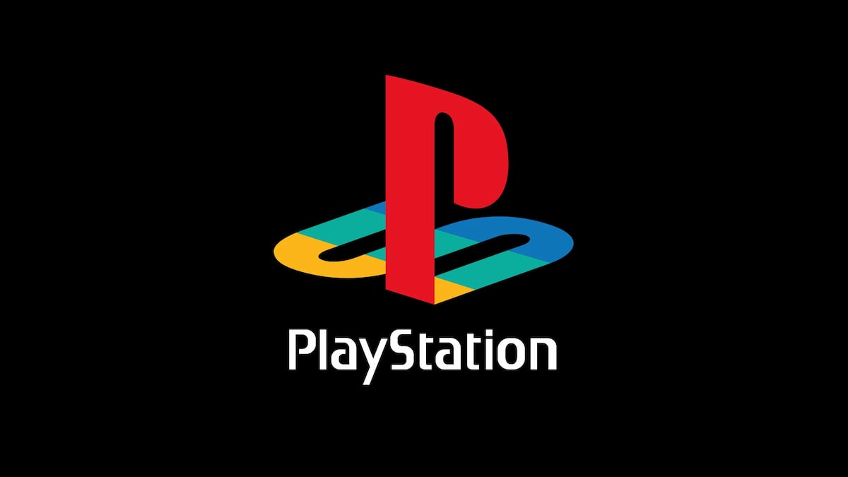 Classic PlayStation logo on black background