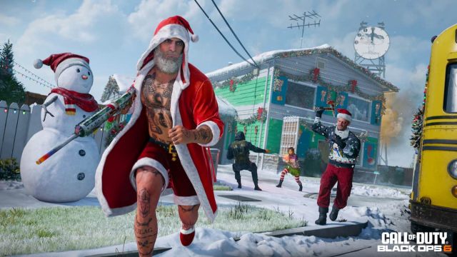 BO6 Daddy Santa fighting on winter Nuketown