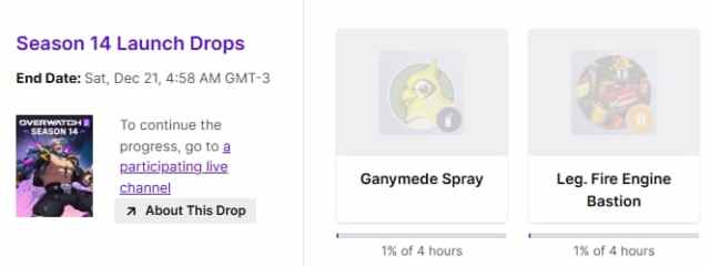 screenshot of rewards progress on twitch