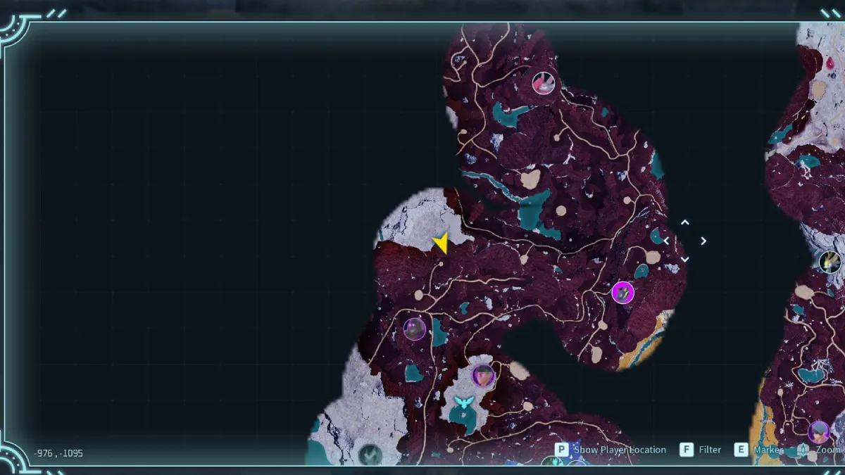 Palworld Feybreak Island map showing chromite location