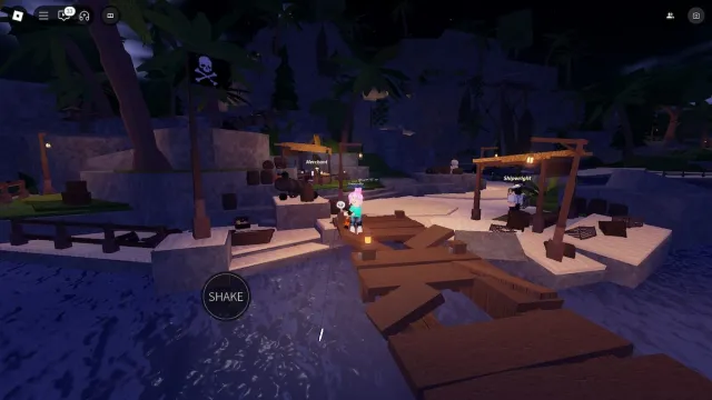 Exploring the Forsaken Shores in Roblox Fisch.