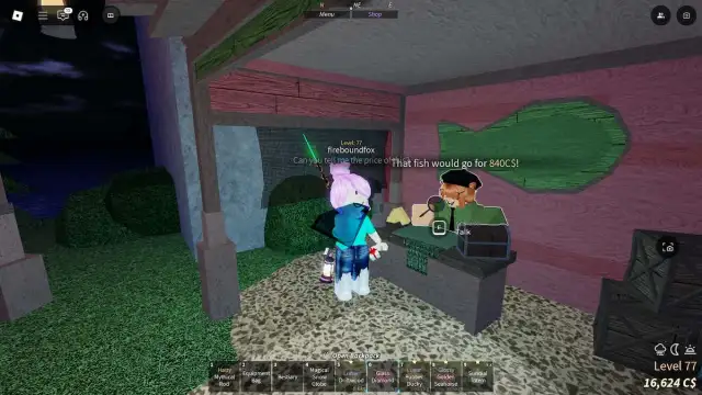 The value of a Glass Diamond in Roblox Fisch before appraising.