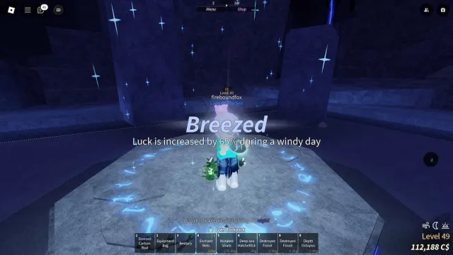 The Breezed Enchant at the Keepers Altar in Roblox Fisch.