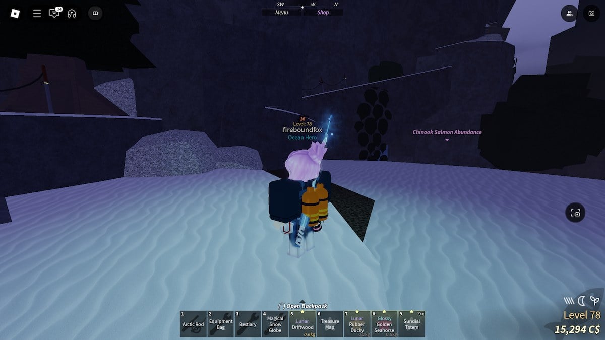 The ramp to the Overgrowth Caves in Roblox Fisch.