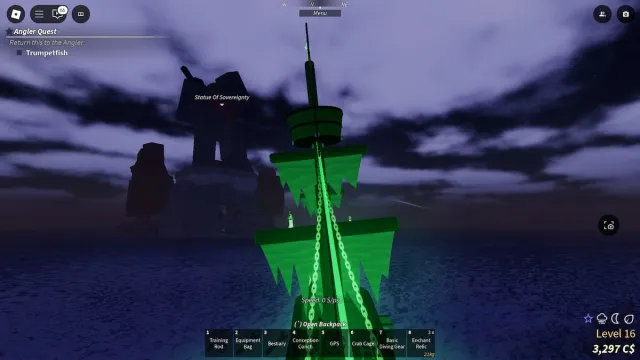 Sailing around in Roblox Fisch.