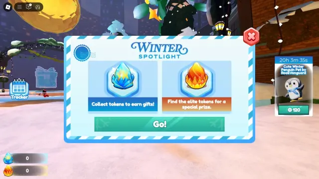 The Winter Spotlight event tokens in Roblox.