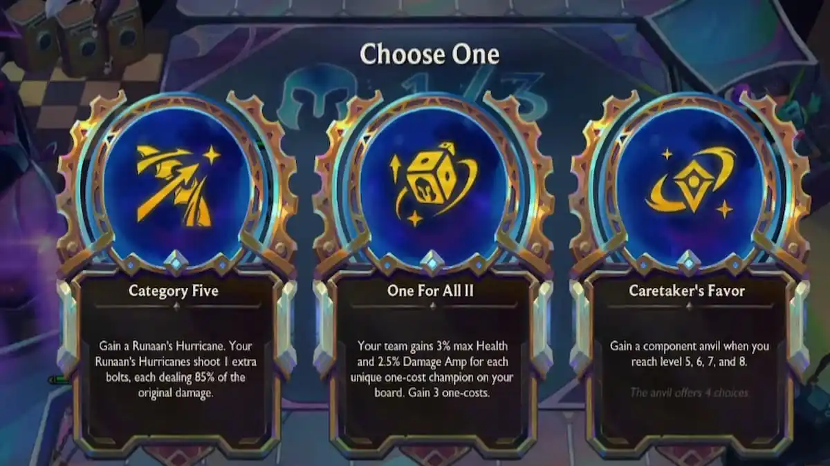 Three Augments in TFT.