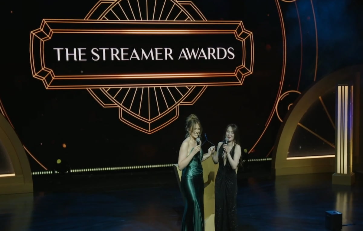 QTCinderella and Tina Kitten hosting the 2024 Streamer Awards.