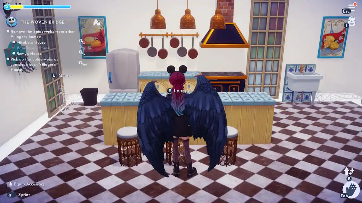 Two Spiderwebs in Remy's house in Disney Dreamlight Valley.