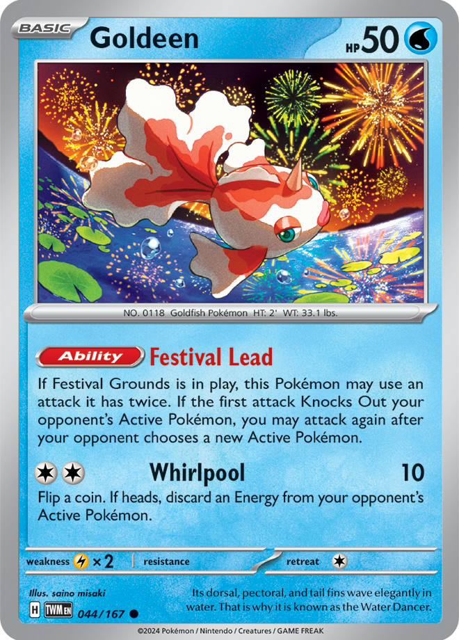 Goldeen Pokémon card.