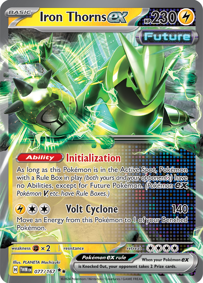 Iron Thorns ex Pokémon card.