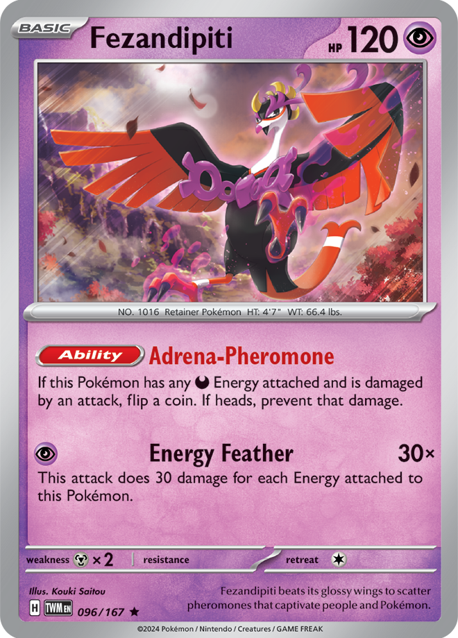 Fezandipiti Pokémon card.