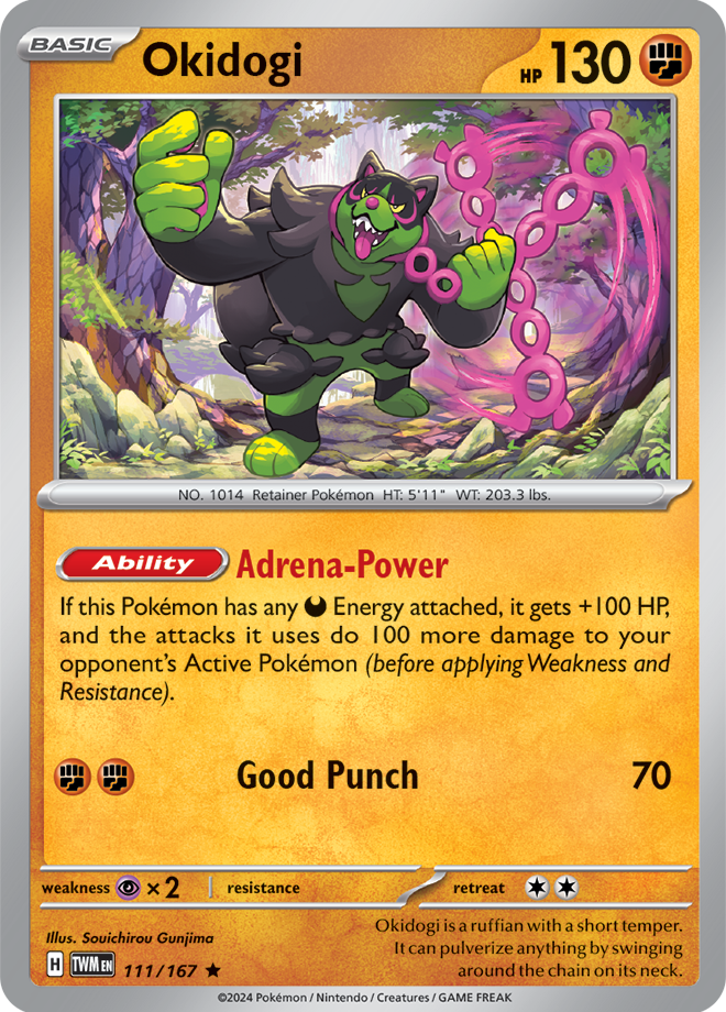 Okidogi Pokémon card.