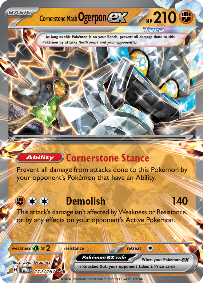 Cornerstone Mask Ogerpon ex Pokémon card.