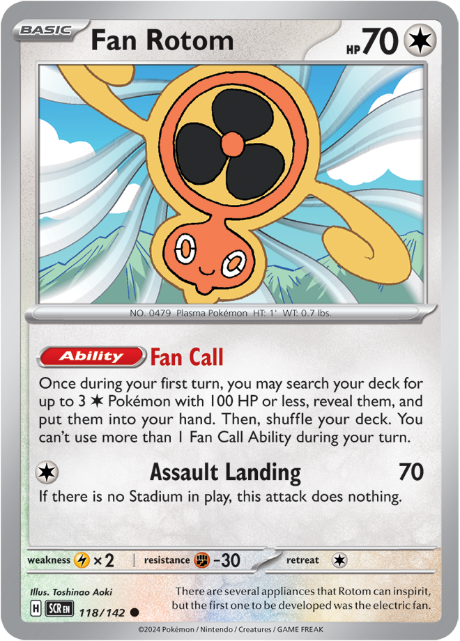 Fan Rotom Pokémon card.